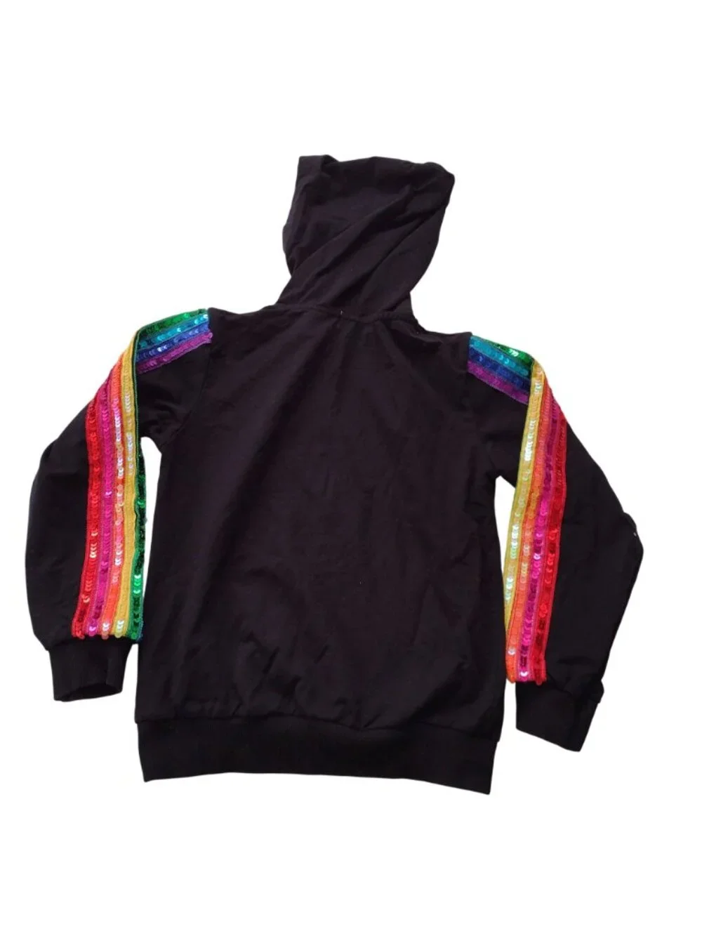 Lola and the Boys Sequin Rainbow Tracksuit 10 Black Altheisure Hoodie Pants